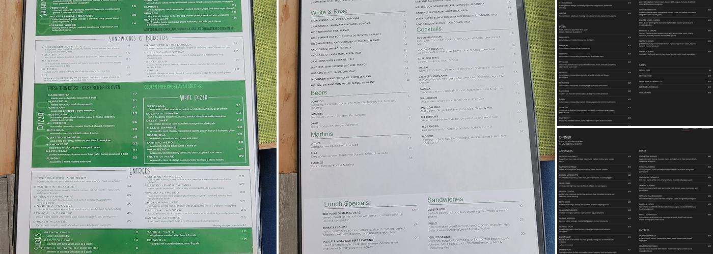 Al Fresco Menu