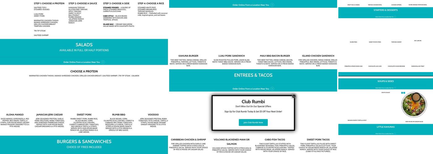 Rumbi Island Grill Menu