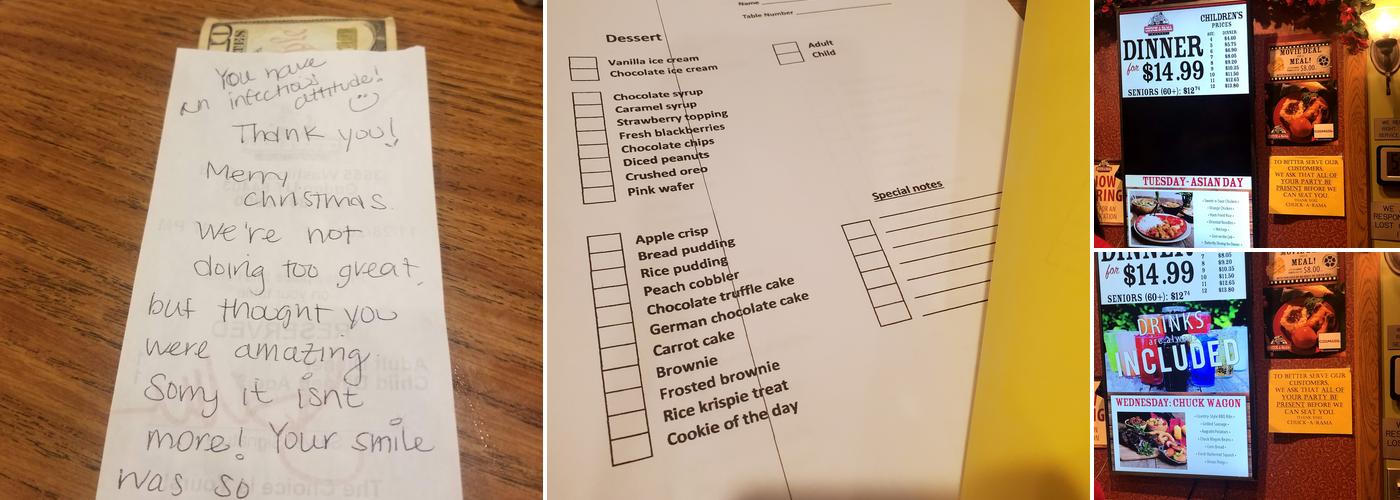 Chuck-A-Rama Buffet Menu