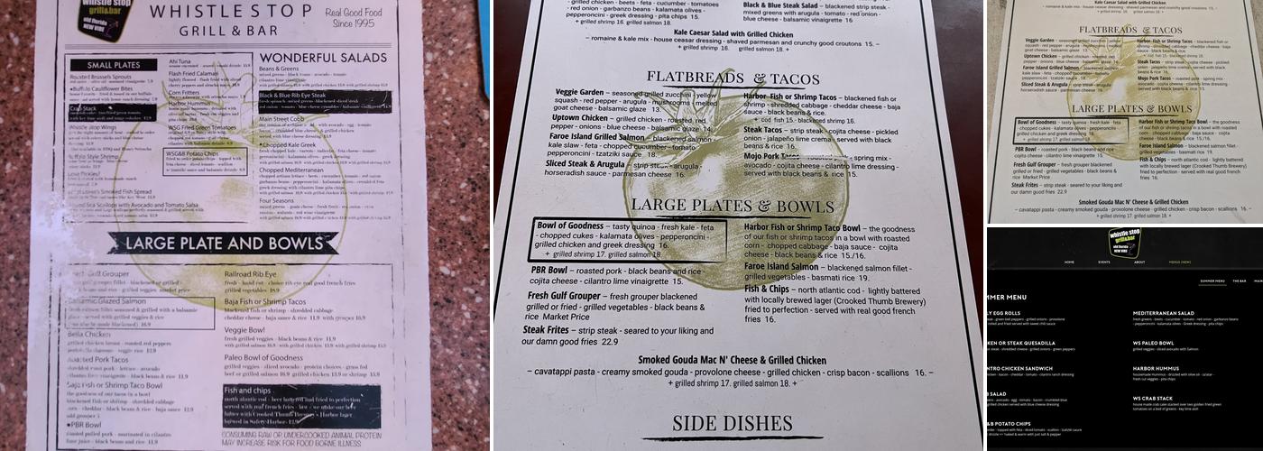 Whistle Stop Grill and Bar Menu