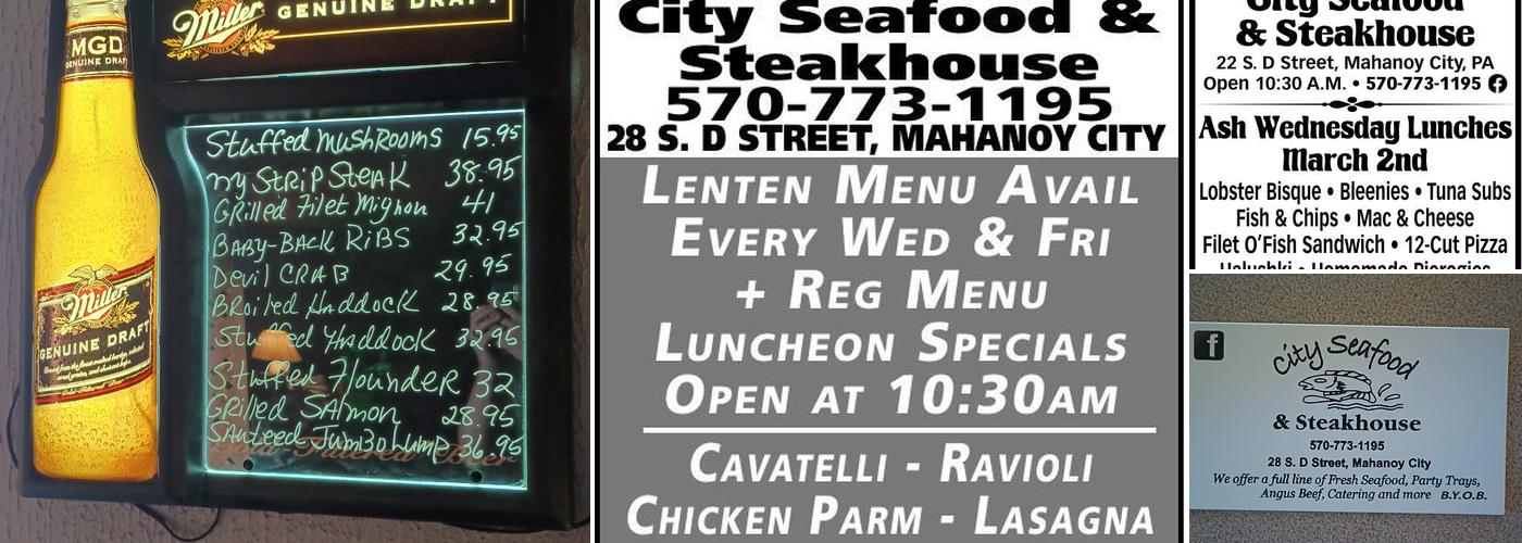 City Seafood and Steak House Menu