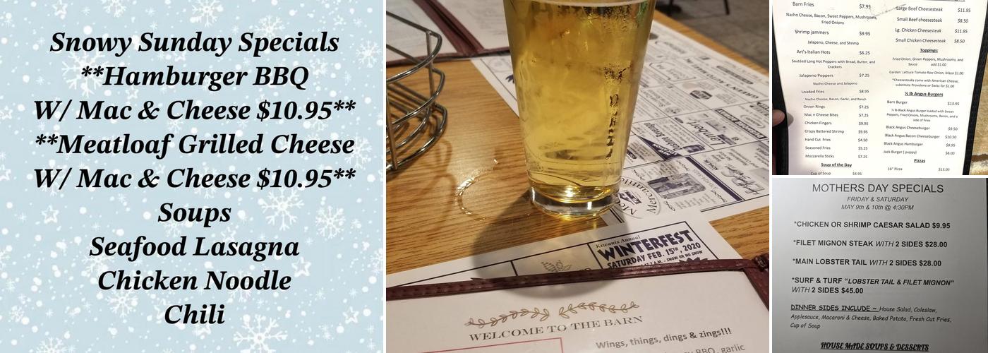 Barn Menu