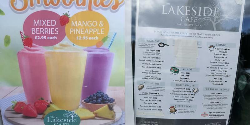 Lakeside Cafe Menu