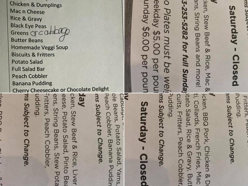 The Shed Restaurant Menu