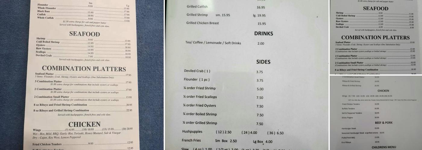 Shiloh Fish House Menu