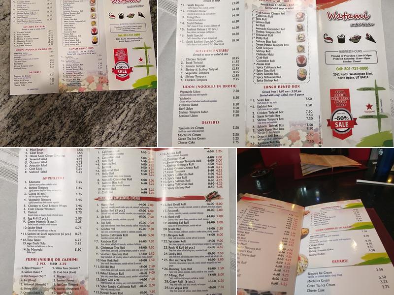 Watami Sushi Bistro Menu