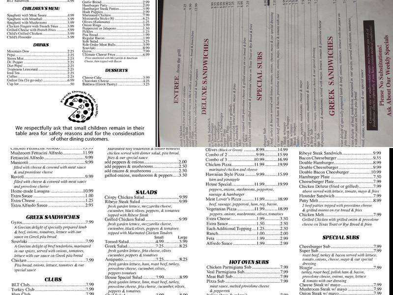 Town Grill & Pizza Menu