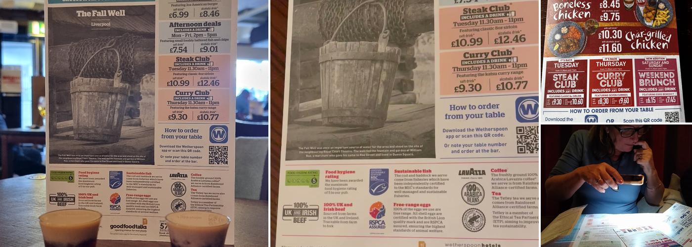 The Fall Well - JD Wetherspoon Menu