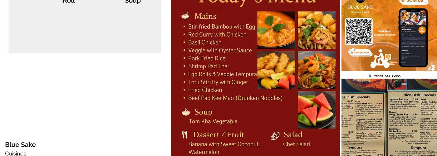 Blue Sake Sushi & Asian Fusion Menu