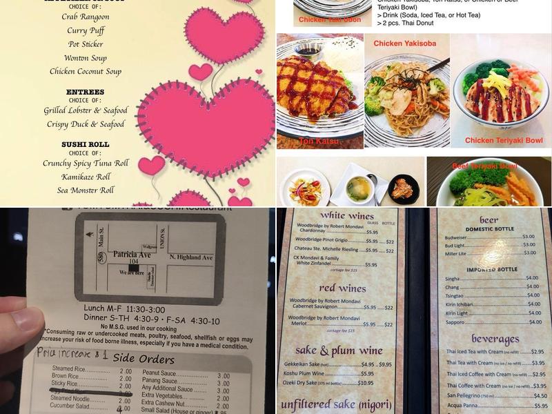 Tom Yum Thai & Sushi Restaurant Menu