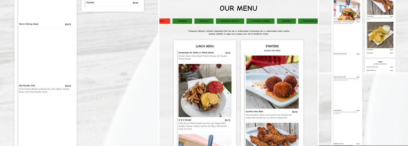 Grits & Groceries Menu