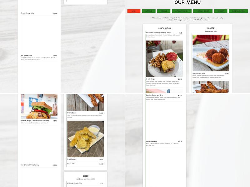 Grits & Groceries Menu