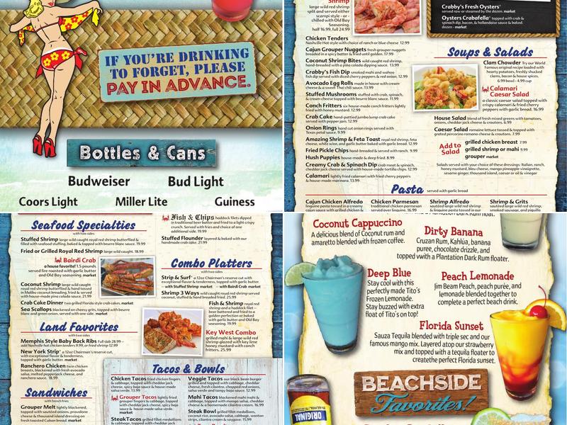 Crabby Bill’s - St. Cloud Menu