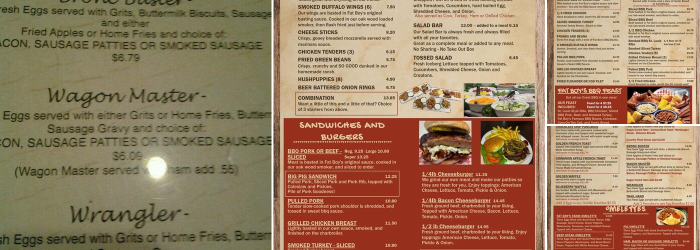 Fat Boy's Bar-B-Q Menu