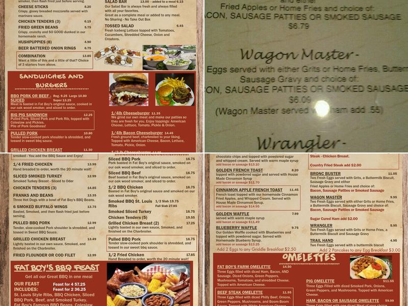 Fat Boy's Bar-B-Q Menu