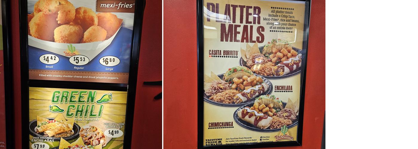 Taco Time Menu