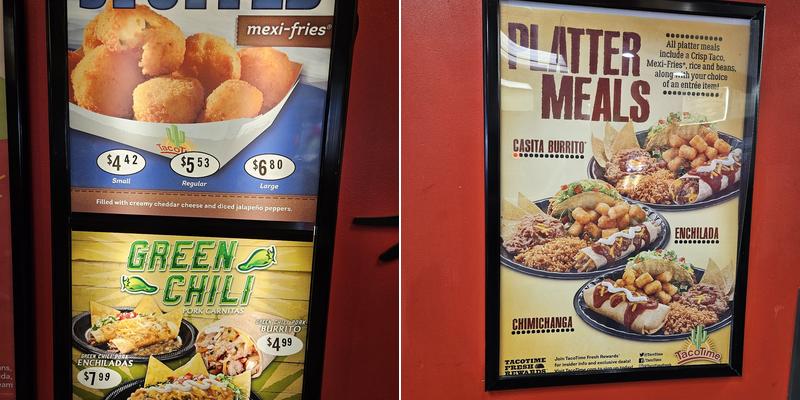 Taco Time Menu