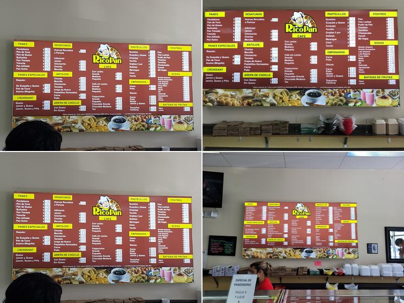 Rico pan bakery and cafe Menu