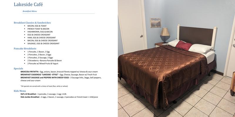 Lakeside Inn and Cafe Menu