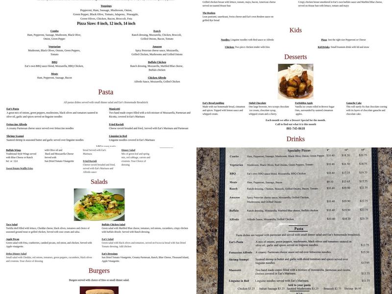 Eats of Eden Menu