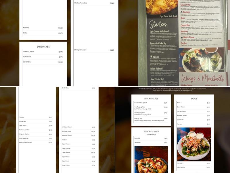 Firehouse Pizzeria Menu