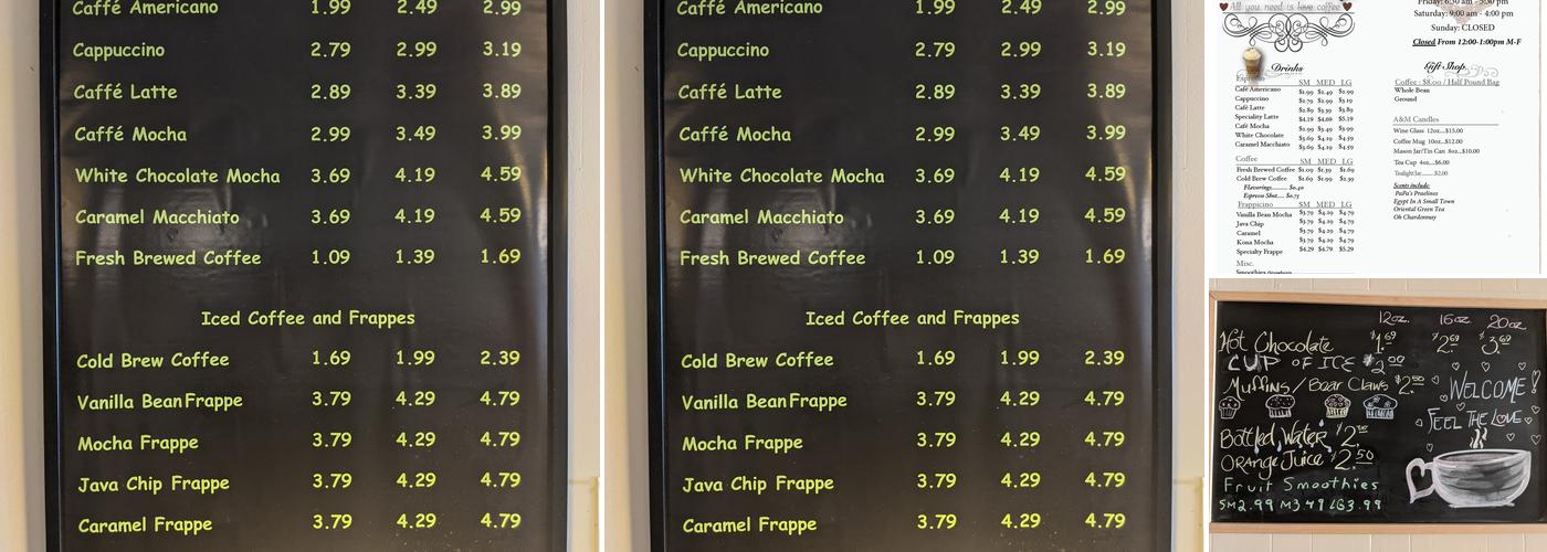 Elle Bell Cafe Menu