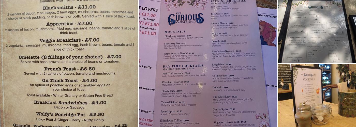 Curious Cafe & Bistro Menu