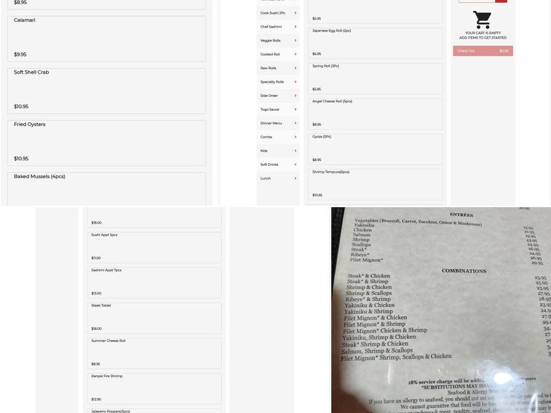 Kanpai of Tokyo Menu