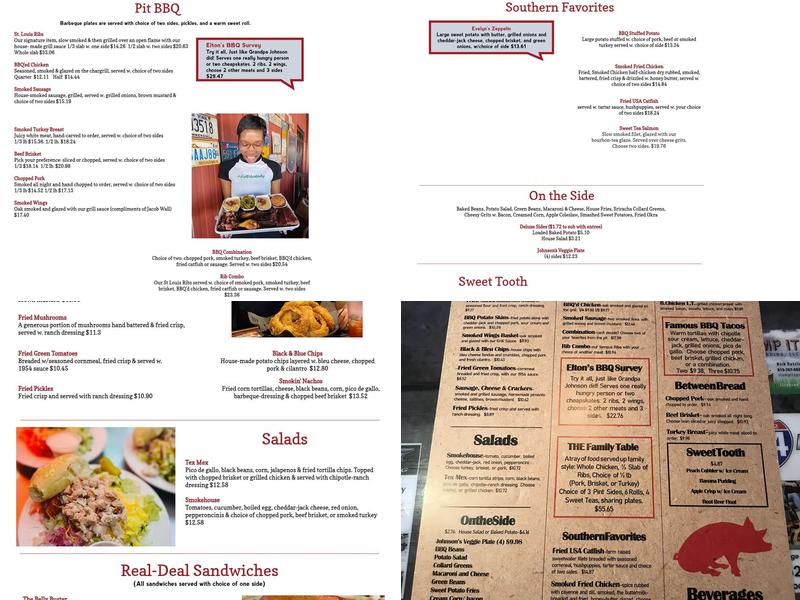 Johnson Barbeque Menu
