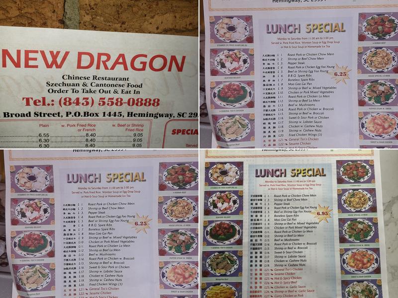New Dragon Chinese Restaurant Menu