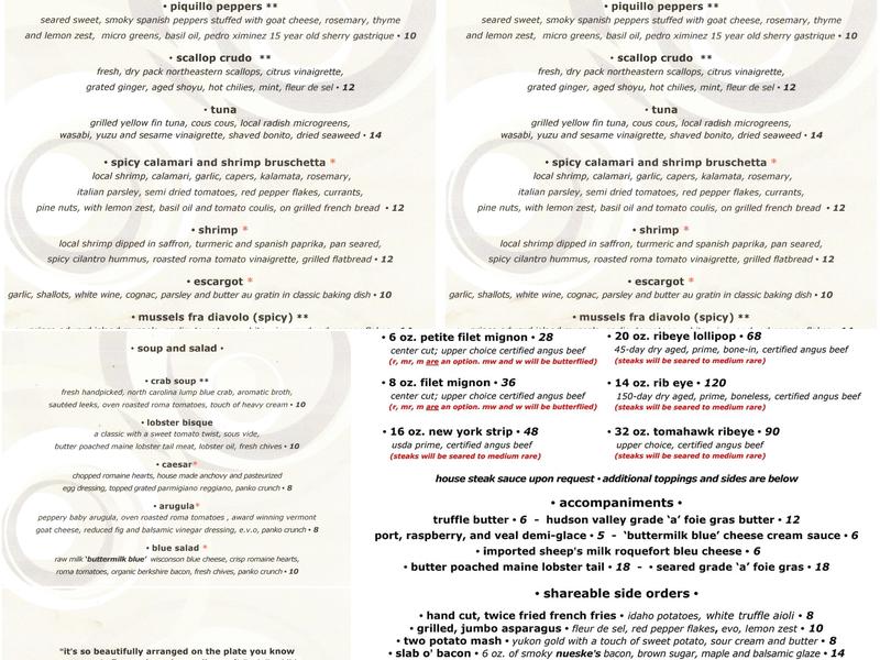 Perrone's Restaurant and Bar Menu