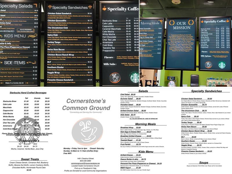 Cornerstone Cafe Menu