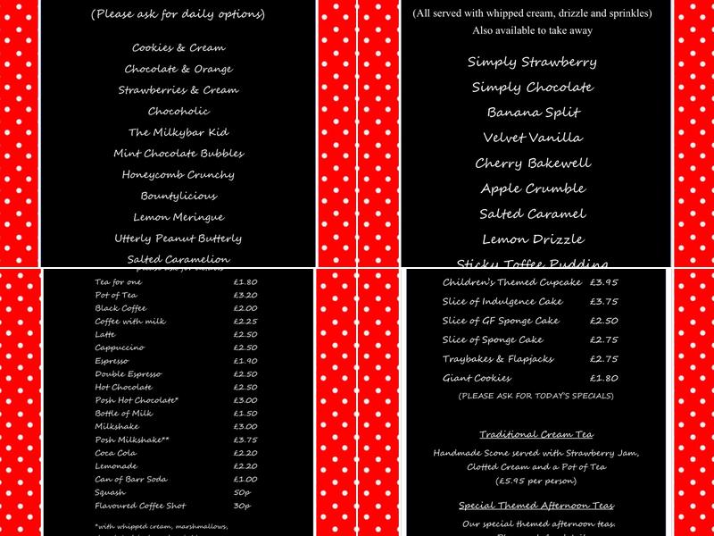 The Polka Dot Teapot Menu