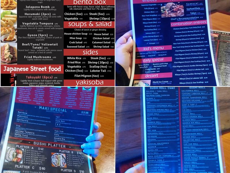 Tokyo Steak & Seafood Restaurant Menu