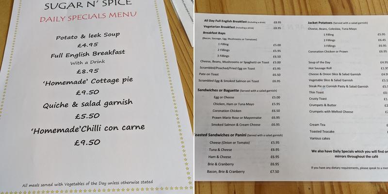 Sugar n' Spice Menu