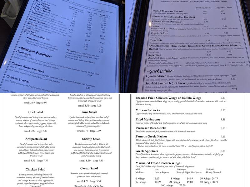 Original House of Pizza Menu