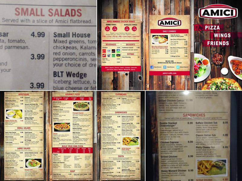 Amici Clemson Menu