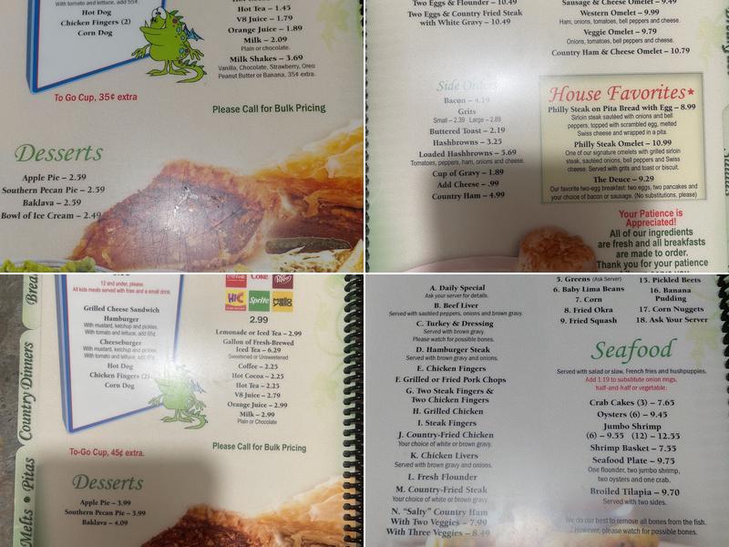 Seneca Family Restaurant Menu