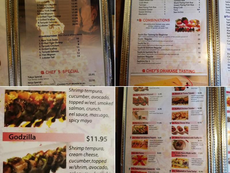 Tokyo Japanese Restaurant Menu