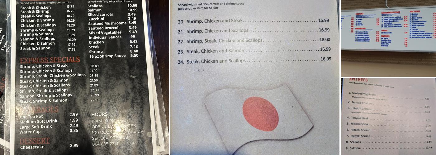 Hachi Express Japanese Grille Restaurant Menu