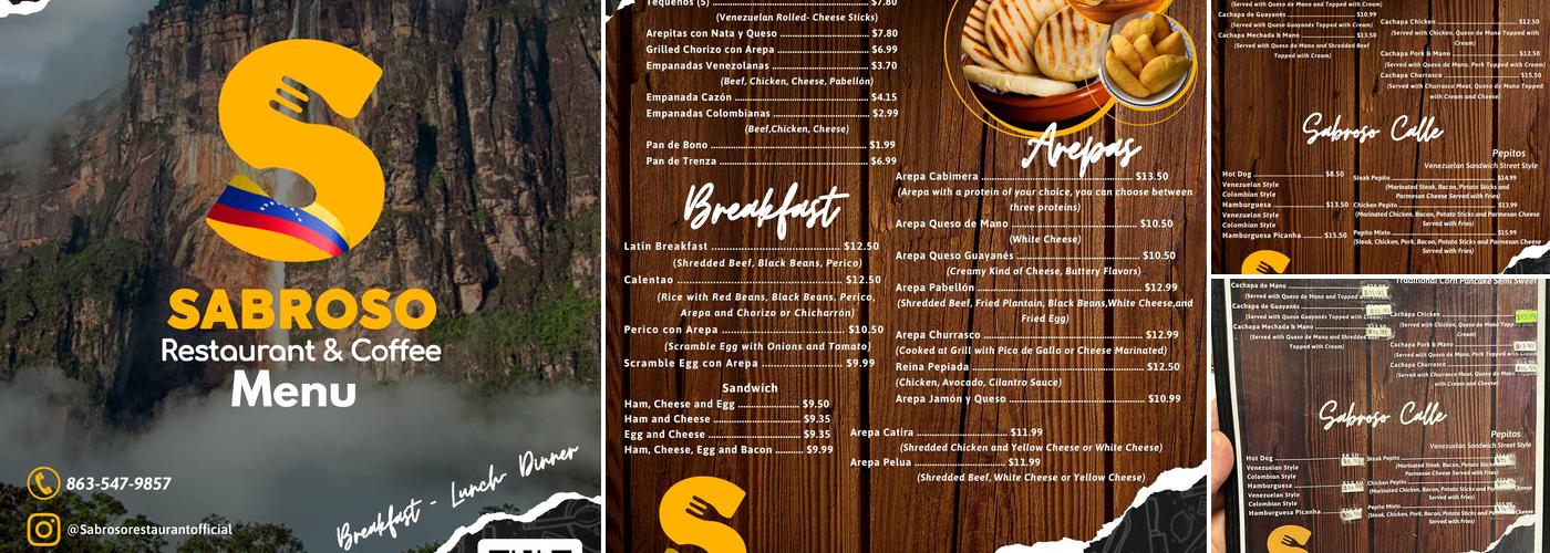 Sabroso Bakery & Coffee Menu