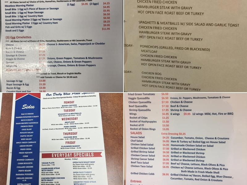 Curley's Cafe Menu
