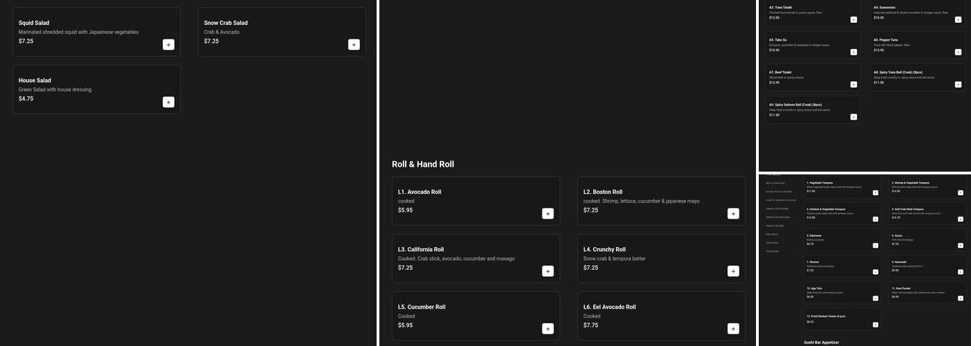 Osaka Japanese Steakhouse Menu