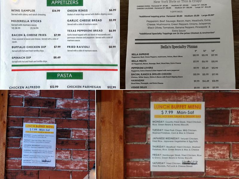 Pizza Bella Menu