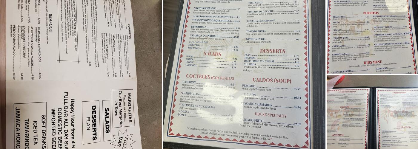 Mi Tierrita-Hardeeville Menu