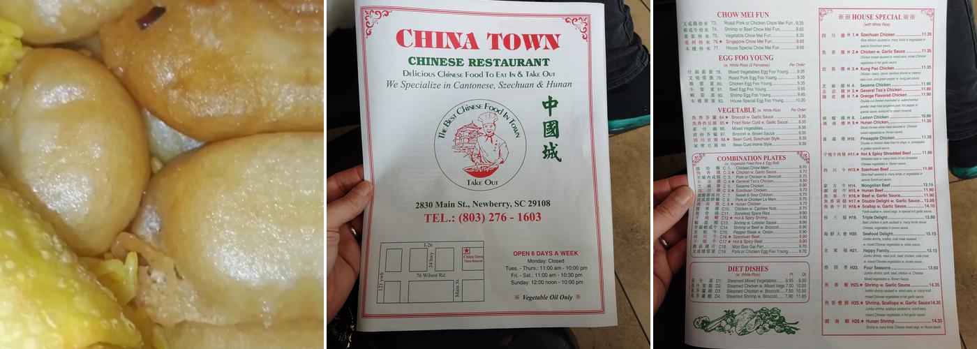 Chinatown Restaurant Menu
