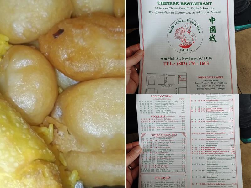 Chinatown Restaurant Menu