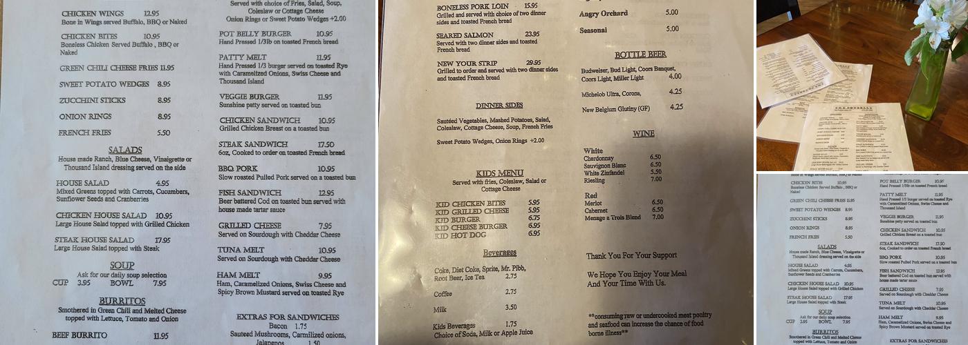 Potbelly Restaurant & Lounge Menu