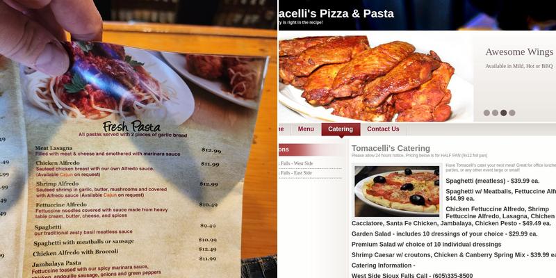 Tomacelli's Pizza & Pasta Menu