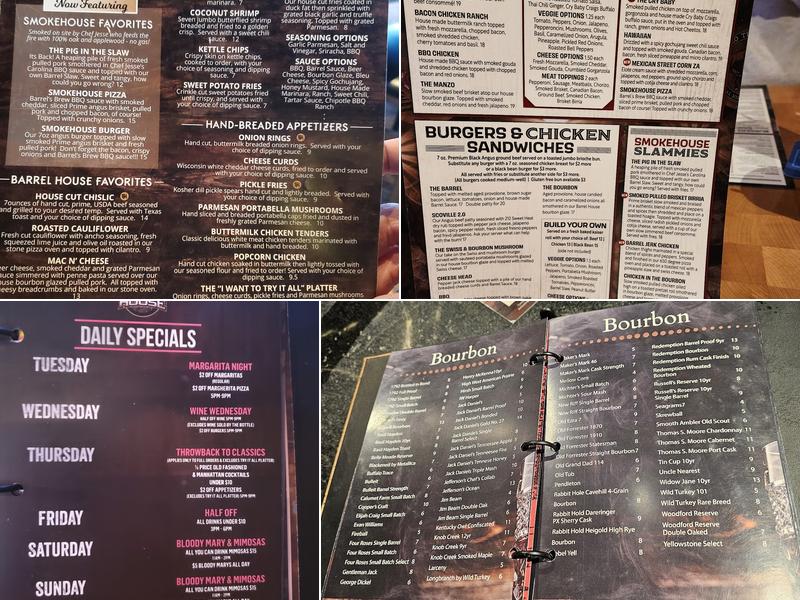 The Barrel House Menu